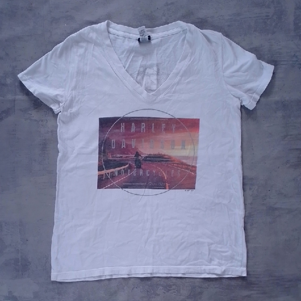 Harley-Davidson Greensburg, PA White Tee with Scenic Graphic